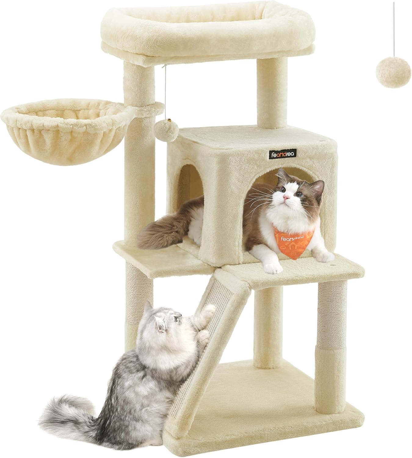 Gadvera Cat Tree - Widened Perch for Large Cats - Light Grey