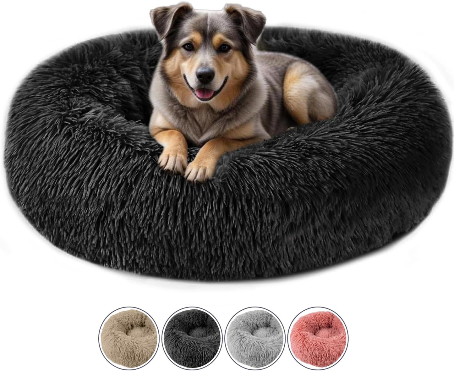 Gadvera Plush Donut Cat & Dog Bed - Self-Warming, Anti-Slip, Reversible