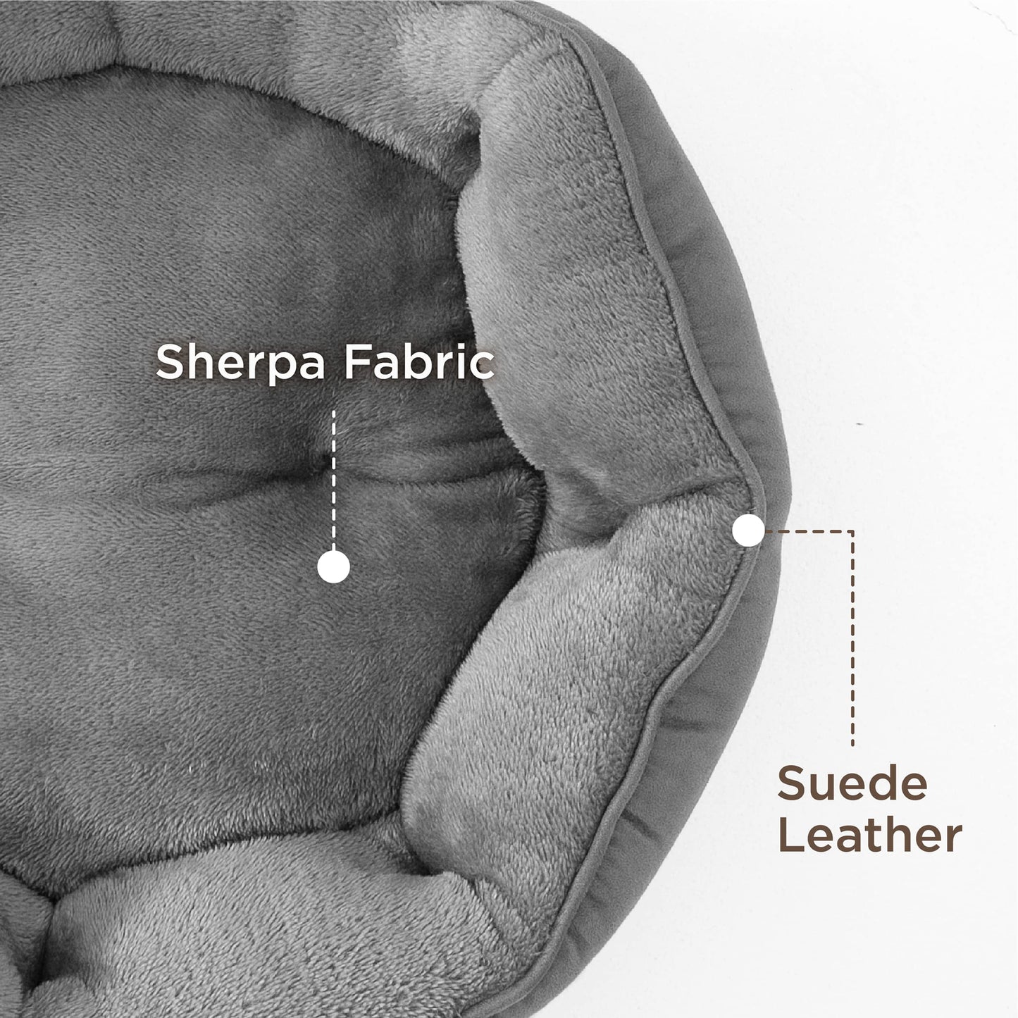 Gadvera Round Cat Bed - Washable, Slip-Resistant, Reversible Cushion