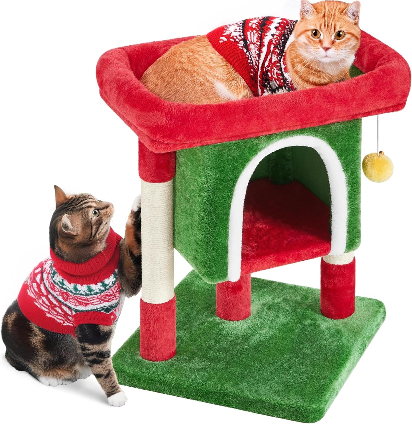 Gadvera 59cm Cat Tree - Scratching Post, Condo & Hanging Ball