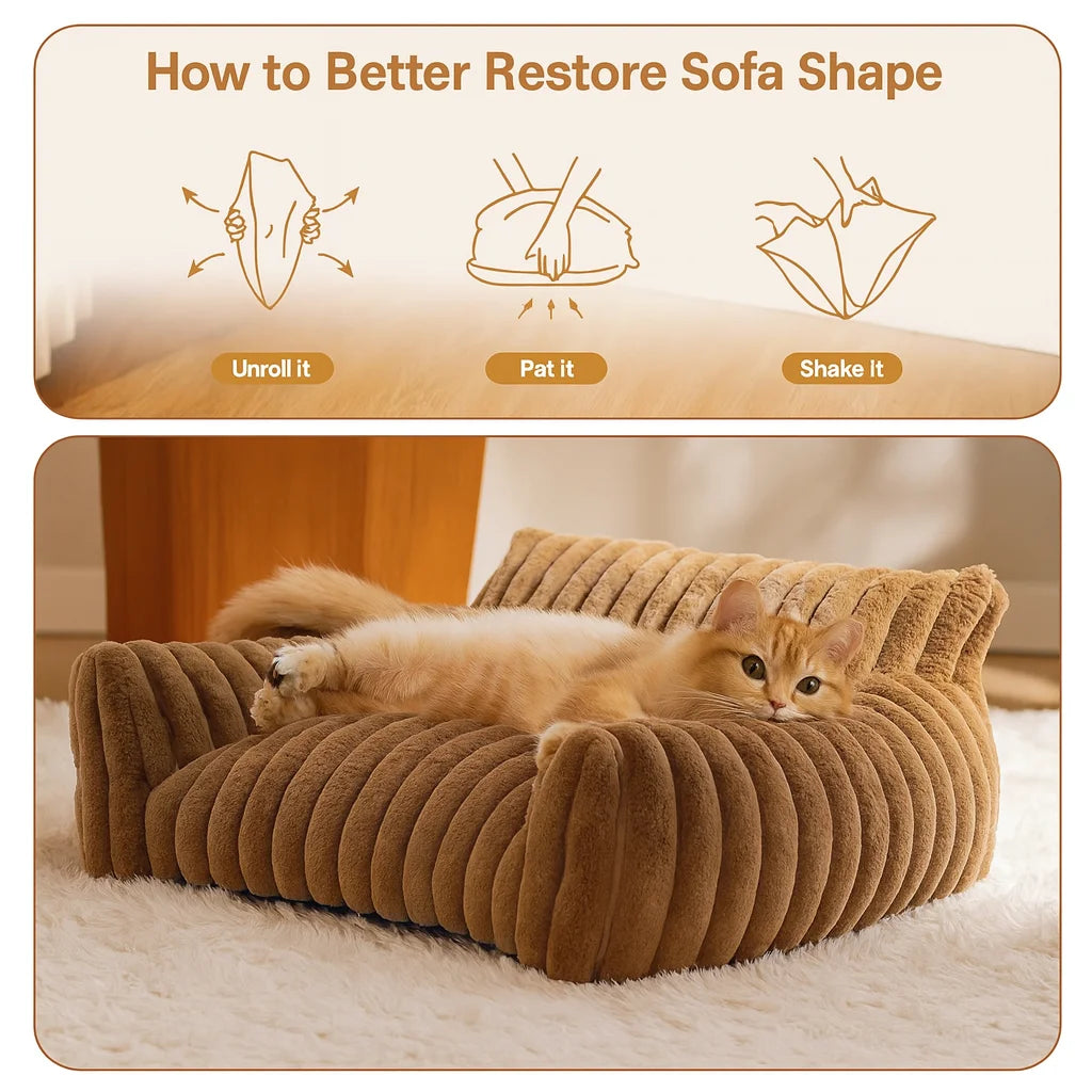 Calming Cat Couch Bed UK – Anti-Anxiety, Fluffy, Washable Pet Sofa for Cats & Dogs | Free Delivery