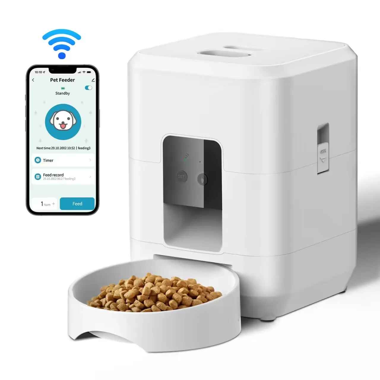 Gadvera™ Smart Automatic Pet Feeder – Timed Portion Control Cat & Dog Bowl | Slow Feed Food Dispenser with LCD Screen & Anti-Slip Base