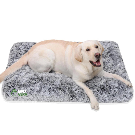 Gadvera Large Dog Bed - Washable, Calming Plush Mattress with Anti-Slip Bottom