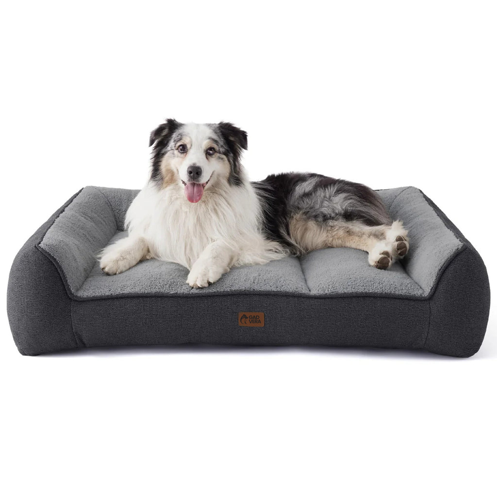Gadvera XL Orthopedic Dog Bed - Extra Thick, Waterproof, Washable, 106x76cm - Dark Grey