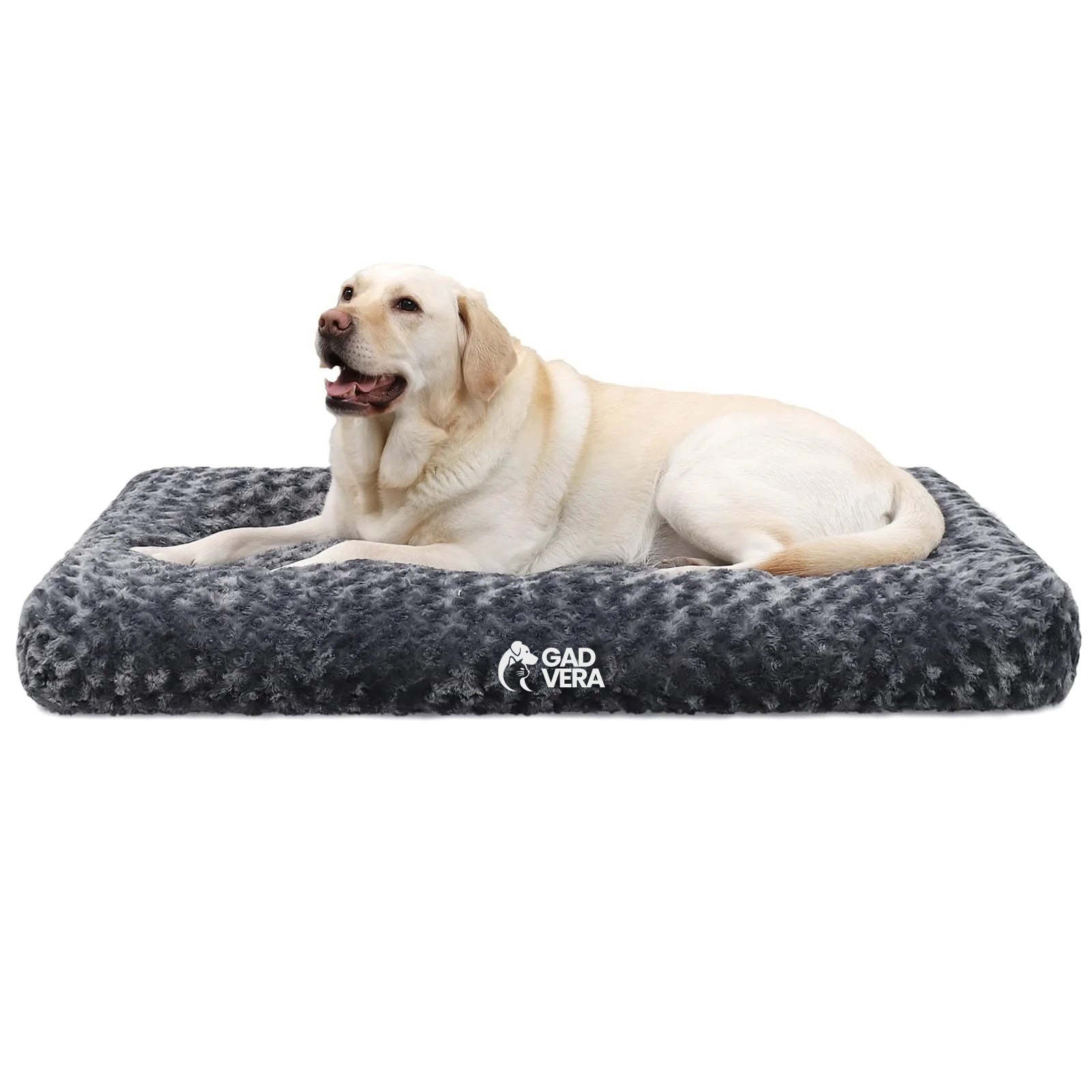 Gadvera Large Dog Bed - Washable, Anti-Anxiety, Non-Skid, 90x60x8cm - Dark Grey