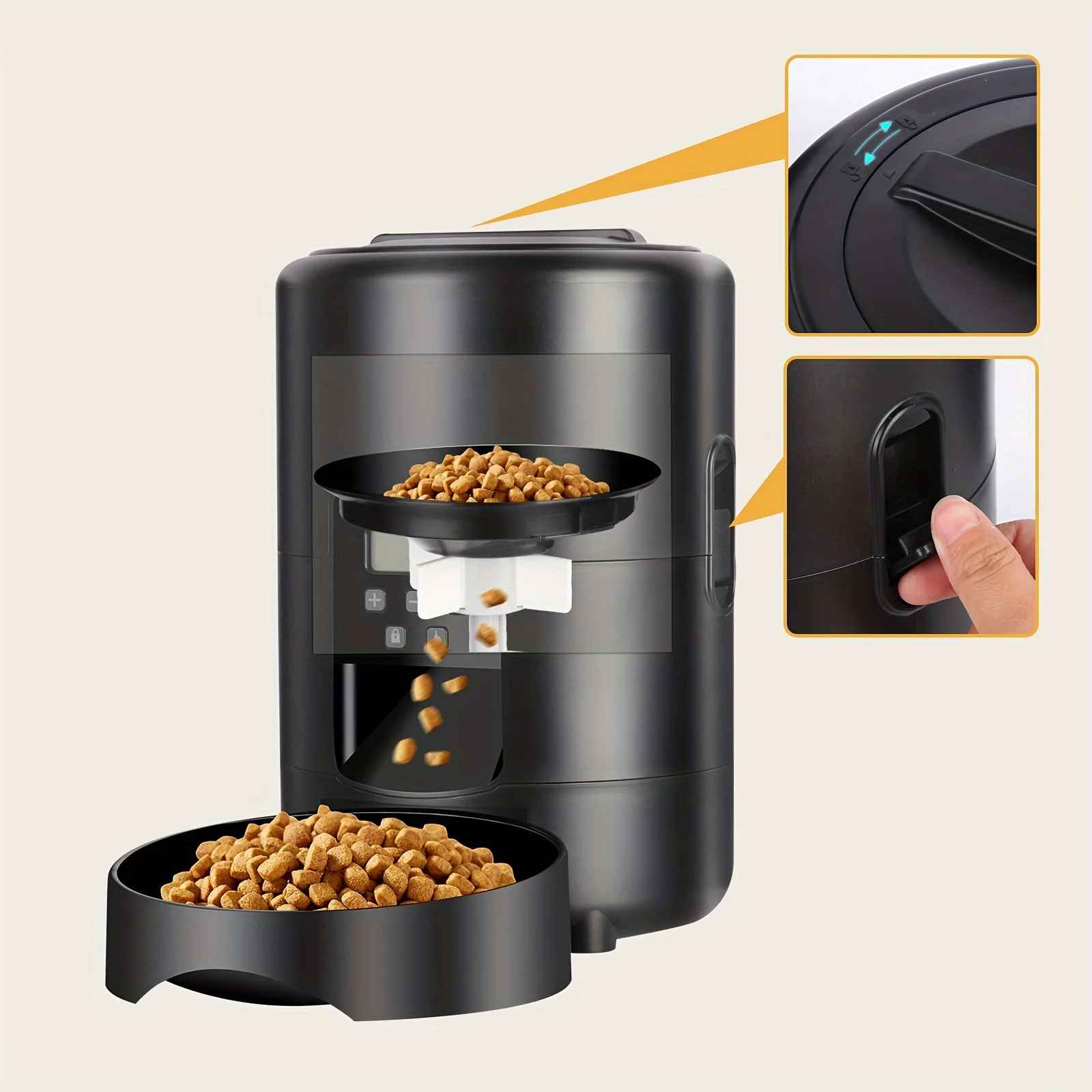 2L Smart Automatic Pet Feeder – Wi-Fi App Control Food Dispenser for Cats & Dogs | Timed Portion Control, Dry Food Bowl