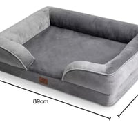 Gadvera Large Orthopedic Dog Bed Sofa - Washable, U-Shape Bolster, Waterproof