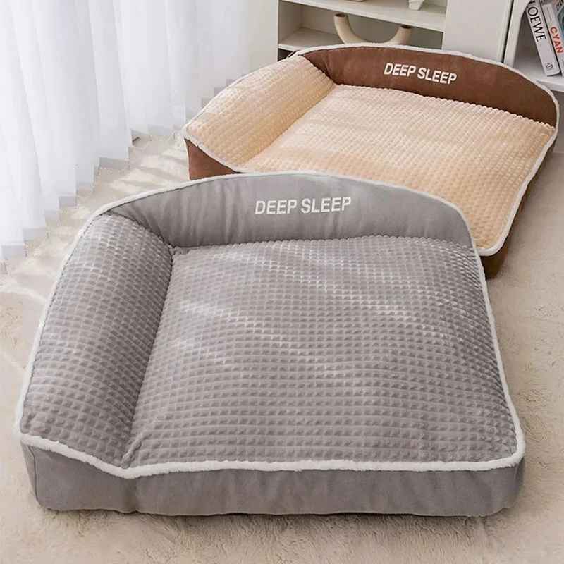 Warm Pet Bed for Dogs & Cats – Cozy Winter Sofa Bed with Soft Blanket | Christmas & Halloween Pet Cushion for Small, Medium & Large Pets