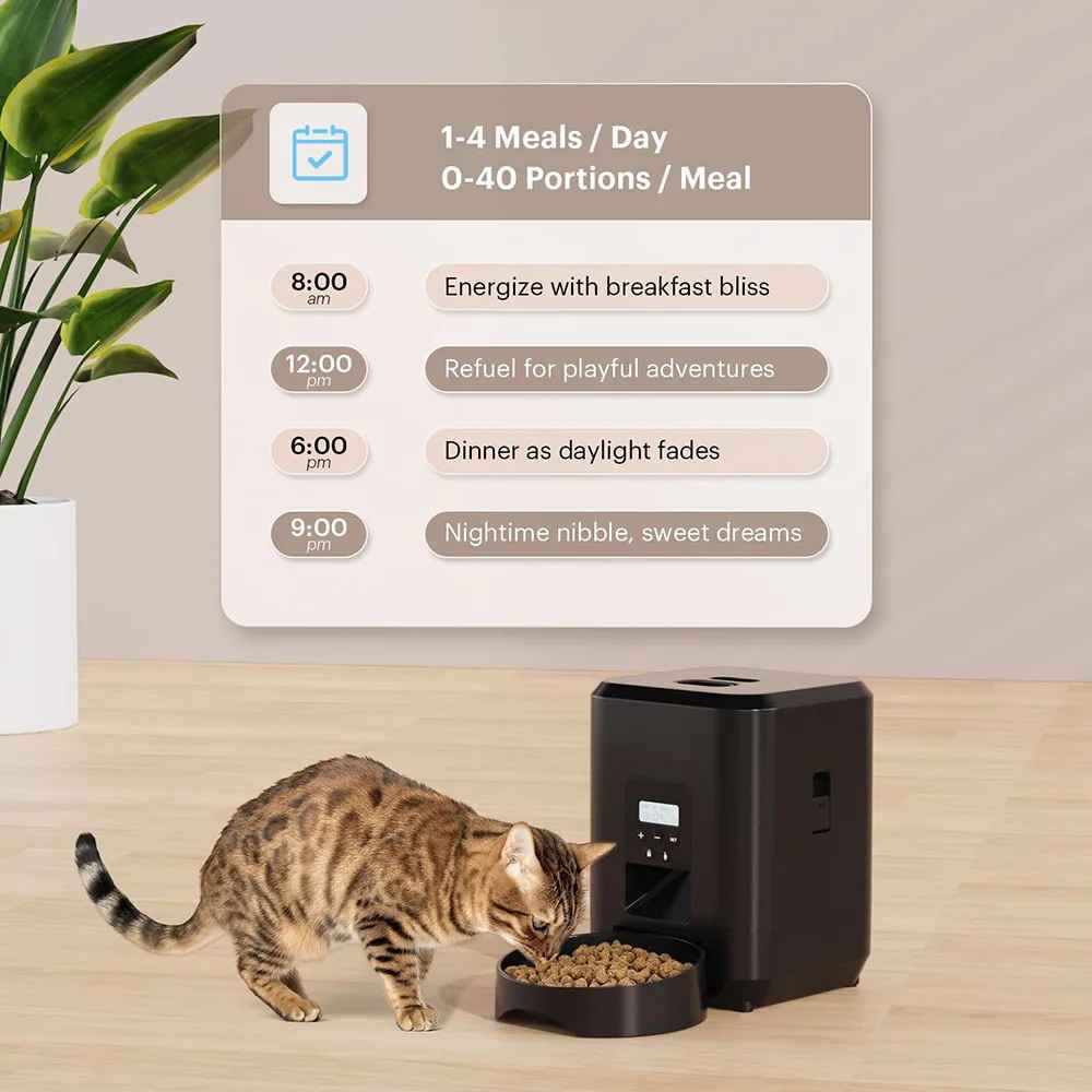 Gadvera™ Smart Automatic Pet Feeder – Timed Portion Control Cat & Dog Bowl | Slow Feed Food Dispenser with LCD Screen & Anti-Slip Base