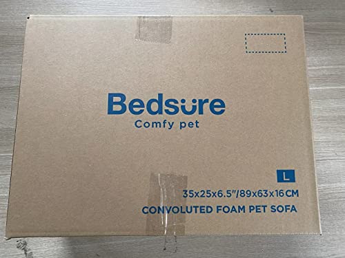 Gadvera Large Orthopedic Dog Bed Sofa - Washable, U-Shape Bolster, Waterproof, 89x63x16cm - Grey