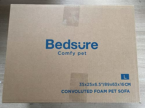 Gadvera Large Orthopedic Dog Bed Sofa - Washable, U-Shape Bolster, Waterproof, 89x63x16cm - Grey