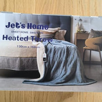 Electric Heated Blanket 130x160cm – 6 Heat Settings, Adjustable Timer (10H) | Machine Washable, Overheat Protection – Blue Throw