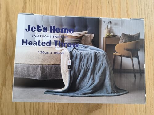 Electric Heated Blanket 130x160cm – 6 Heat Settings, Adjustable Timer (10H) | Machine Washable, Overheat Protection – Blue Throw