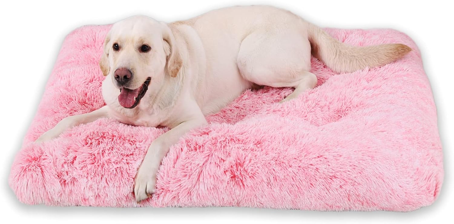 Gadvera Large Dog Bed - Washable, Calming Plush Mattress with Anti-Slip Bottom