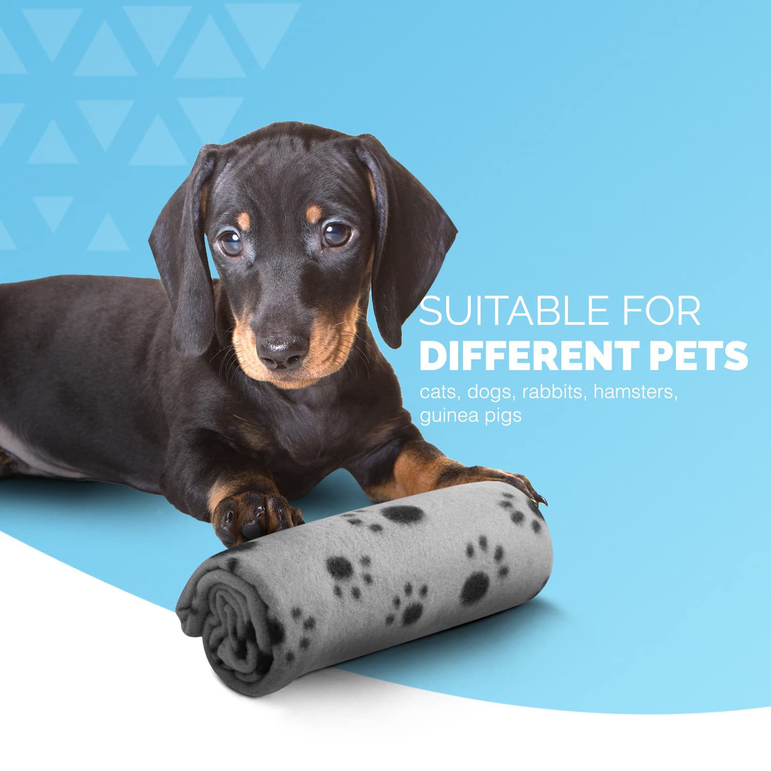 Gadvera 3-Pack Pet Blankets - Soft, Washable Flannel Fleece for Dogs, Cats, & Small Pets