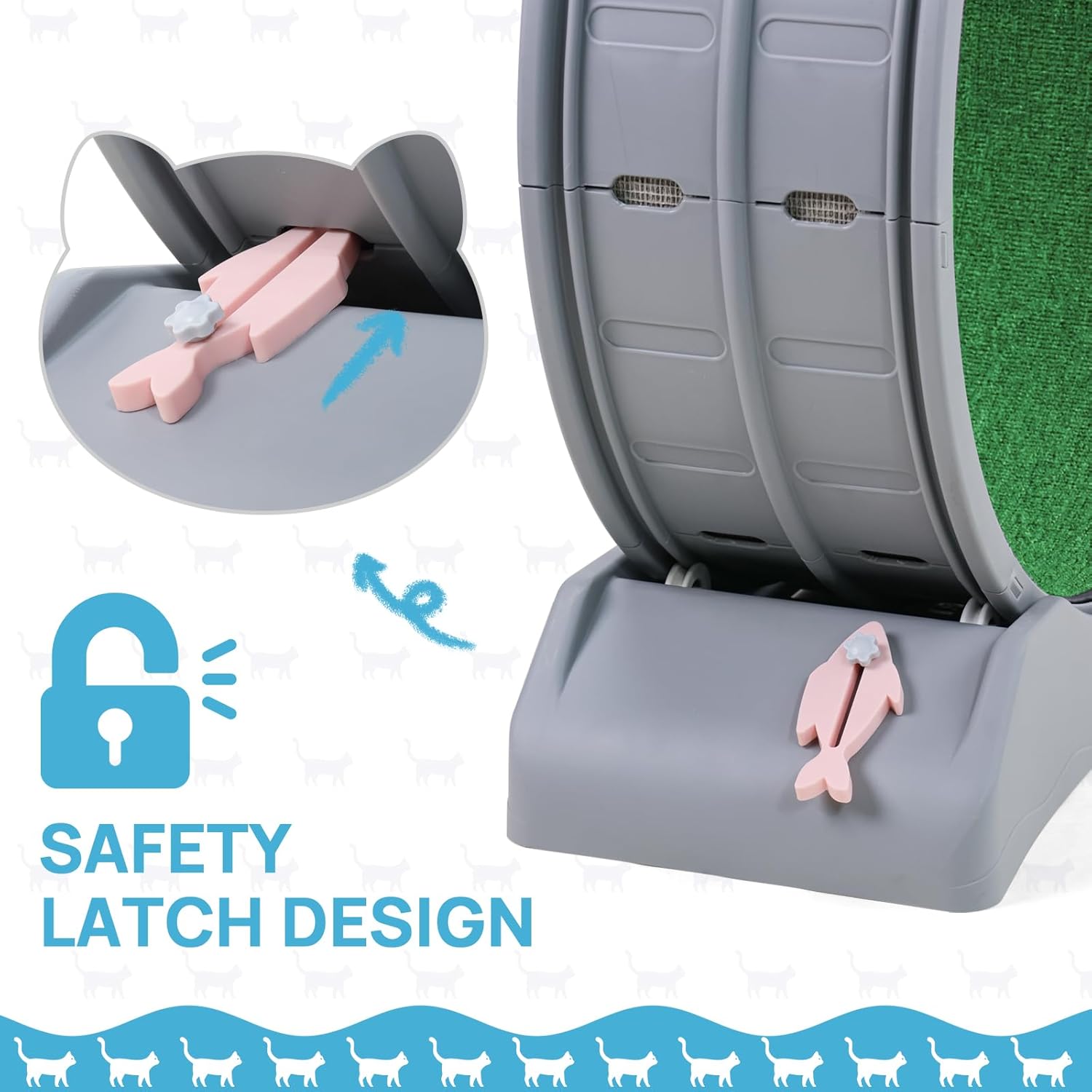 Gadvera™ Cat Treadmill – 31.5" Indoor Cat Exercise Wheel with Carpeted Runway | Fitness & Health Running Wheel for Cats