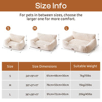 Gadvera Dog Sofa Bed - Soft & Fluffy Cat Bed with Removable Washable Cover - Grey