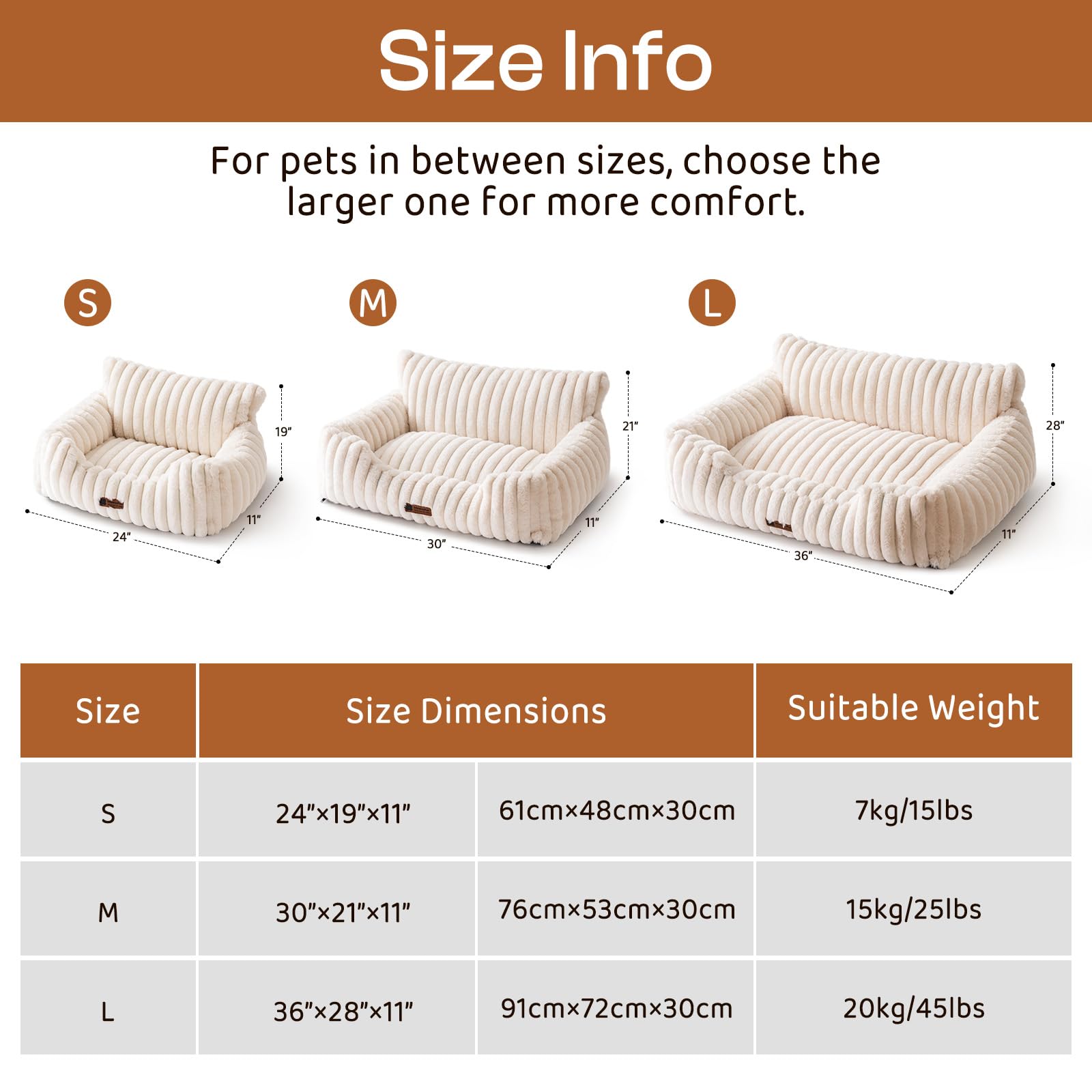 Gadvera Dog Sofa Bed - Soft & Fluffy Cat Bed with Removable Washable Cover - Grey