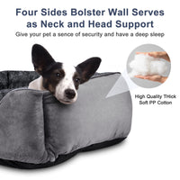 Gadvera Medium Dog Bed - Washable Plush, Non-Slip, Grey - Small, Medium, Large
