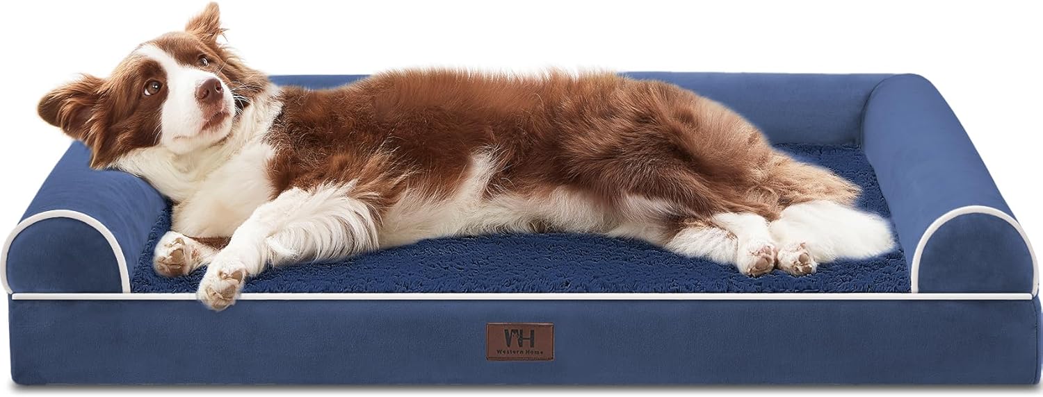 Gadvera Large Orthopedic Dog Bed - U-Shape Bolster, Washable Cover, Waterproof