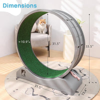 Gadvera™ Cat Treadmill – 31.5" Indoor Cat Exercise Wheel with Carpeted Runway | Fitness & Health Running Wheel for Cats