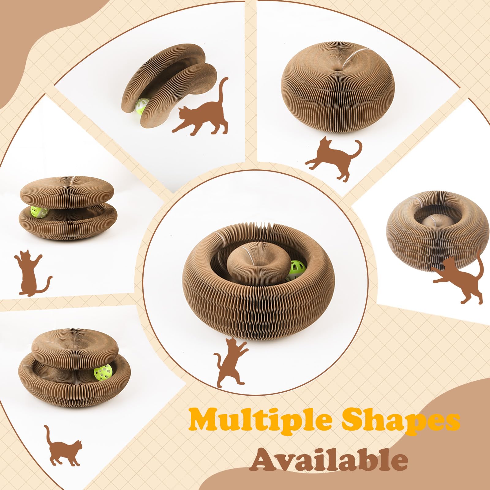 Gadvera Magic Cat Scratcher & Play Track with Ball - Curly Scratching Ring