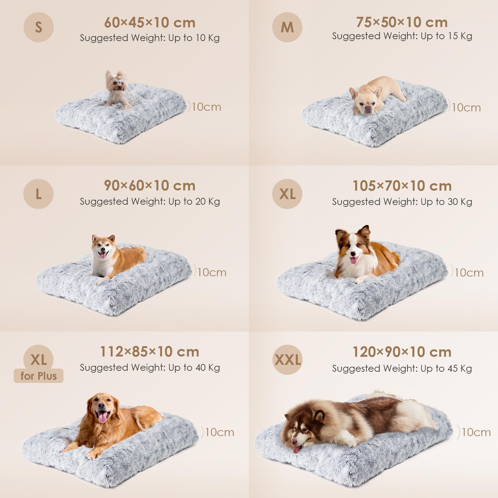 Gadvera Calming Dog Bed - Washable, Anti-Slip, 75x50x7.5cm - Grey
