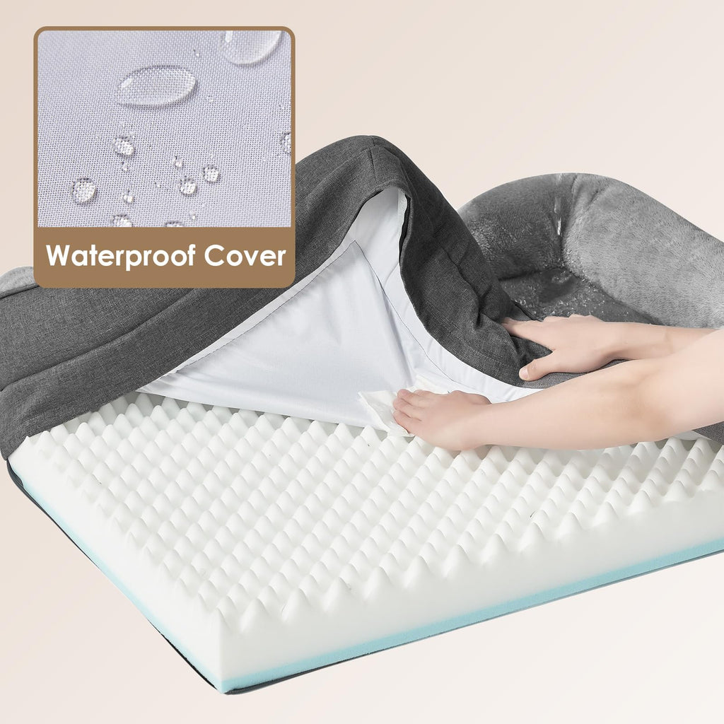 Gadvera Memory Foam Dog Bed - Orthopedic, Waterproof, 91x68x17cm - Dark Grey