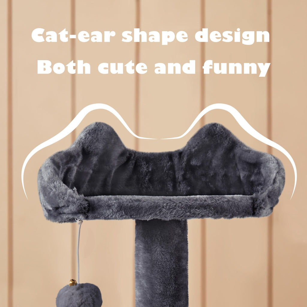Gadvera 138.5cm Cat Tree - Scratching Posts, Condos & Ladder - Dark Grey