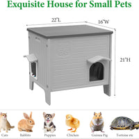 Gadvera™ Outdoor & Indoor Cat House – Durable Plastic Kitty Shelter | Waterproof Pet Bed for Small & Medium Cats & Puppies