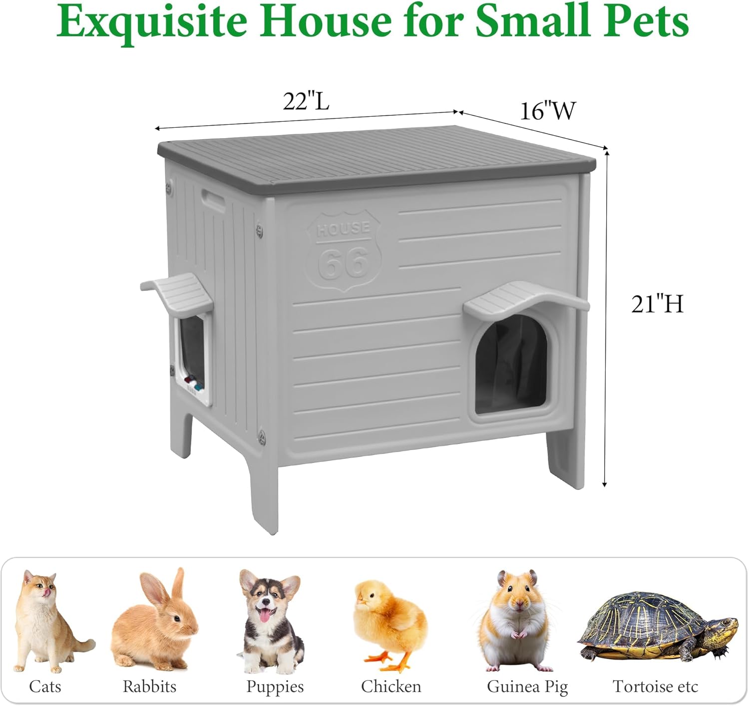 Gadvera™ Outdoor & Indoor Cat House – Durable Plastic Kitty Shelter | Waterproof Pet Bed for Small & Medium Cats & Puppies