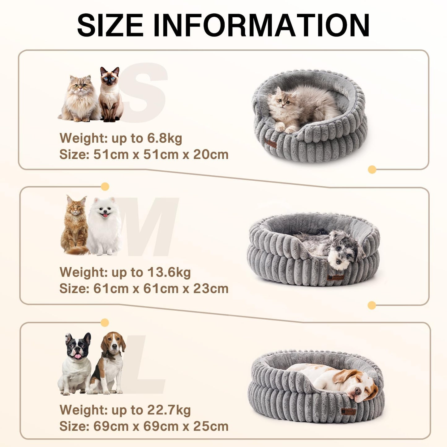 Gadvera Donut Cat Bed - Washable, Anti-Anxiety, Non-Slip for Cats & Small Dogs