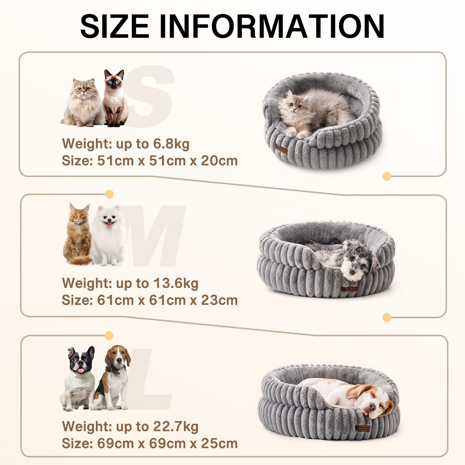 Gadvera Donut Cat Bed - Washable, Anti-Anxiety, Non-Slip for Cats & Small Dogs