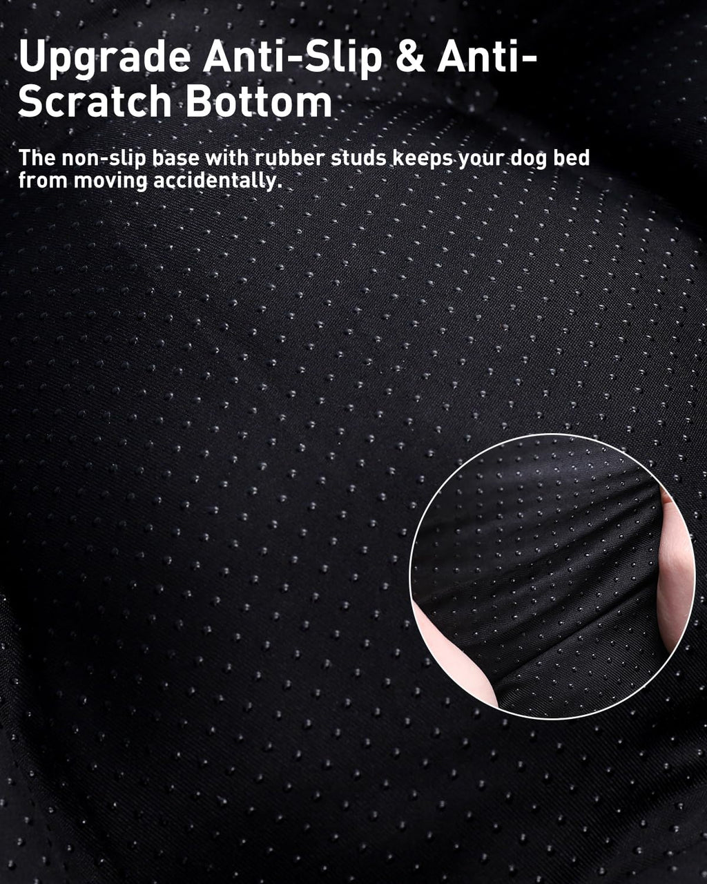 Gadvera Large Dog Bed - Washable, Anti-Anxiety, Non-Skid, 90x60x8cm - Dark Grey
