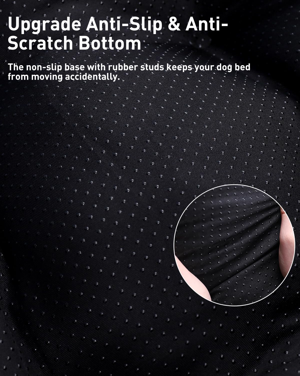 Gadvera Large Dog Bed - Washable, Anti-Anxiety, Non-Skid, 90x60x8cm - Dark Grey