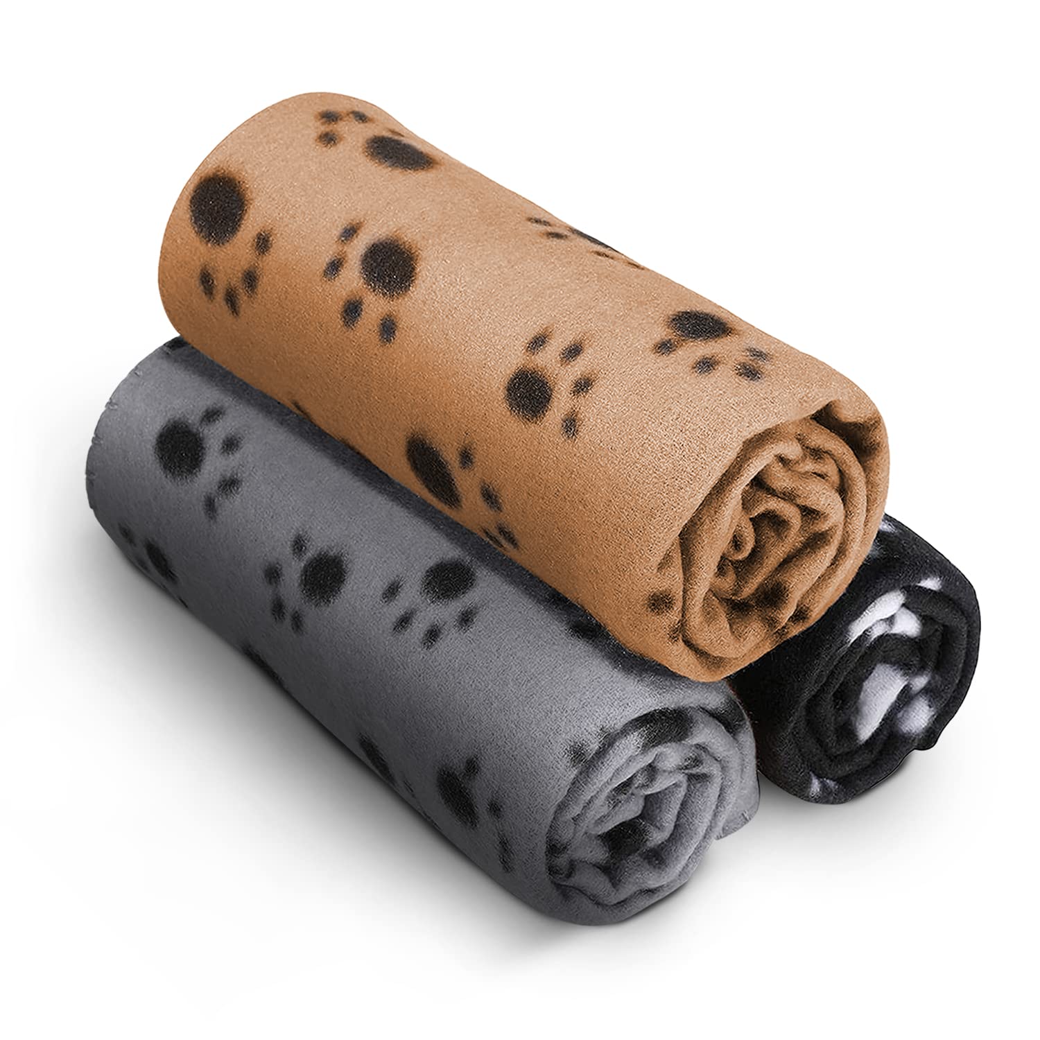 Gadvera 3-Pack Pet Blankets - Soft, Washable Flannel Fleece for Dogs, Cats, & Small Pets