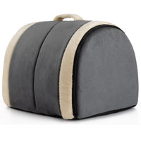 Gadvera 2-in-1 Foldable Cat & Small Dog Bed - Crystal Velvet Cat Cave, Indoor/Outdoor