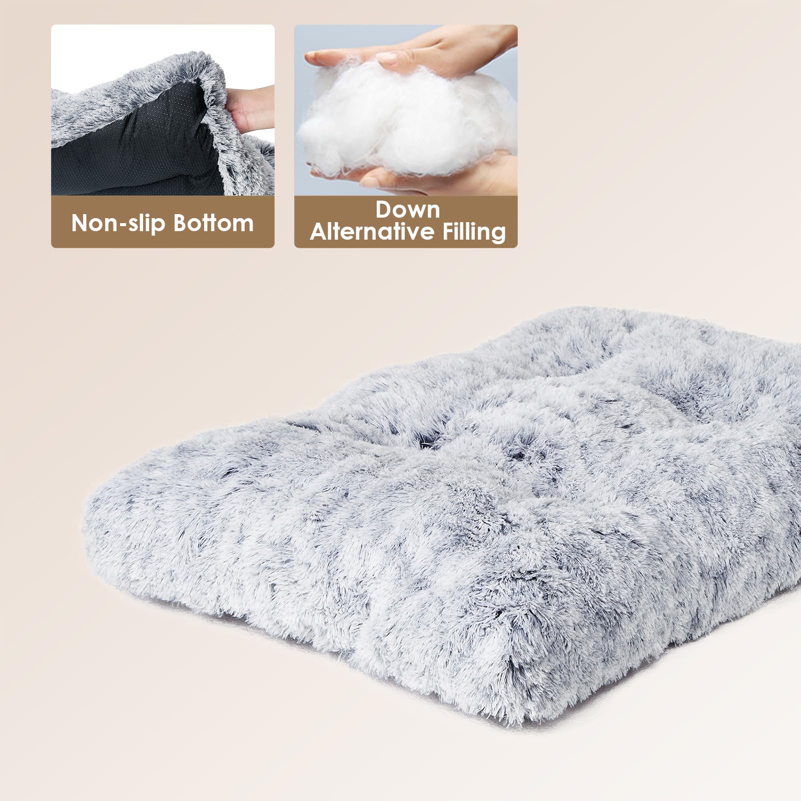 Gadvera Calming Dog Bed - Washable, Anti-Slip, 75x50x7.5cm - Grey