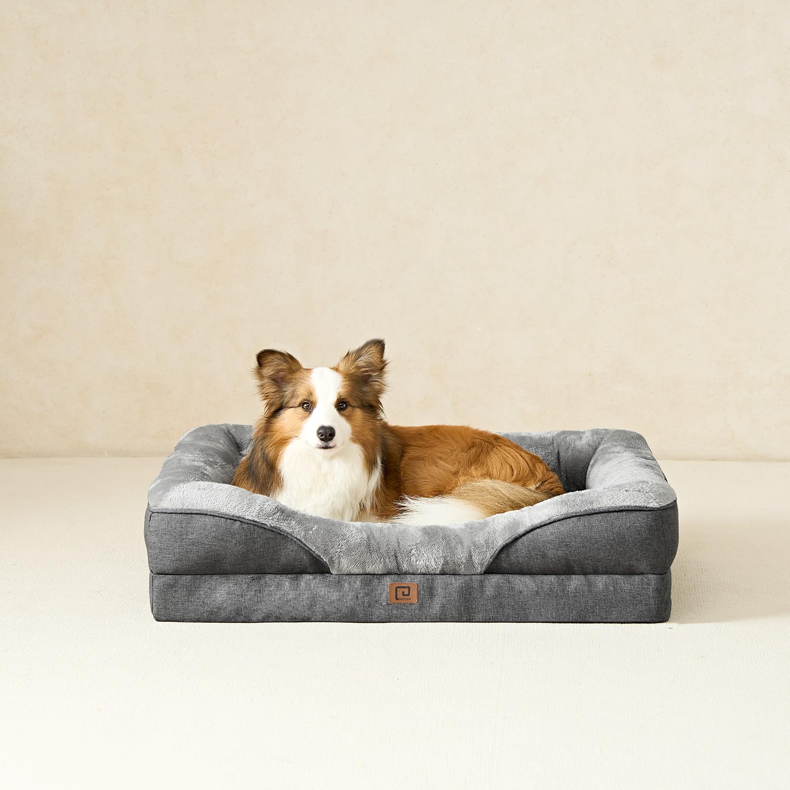 Gadvera Memory Foam Dog Bed - Orthopedic, Waterproof, 91x68x17cm - Dark Grey