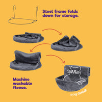 Gadvera Deluxe Radiator Cat Bed - Fleece Hammock with Iron Frame