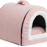 Gadvera 2-in-1 Foldable Cat & Small Dog Bed - Crystal Velvet Cat Cave, Indoor/Outdoor