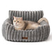 Gadvera Dog Sofa Bed - Soft & Fluffy Cat Bed with Removable Washable Cover - Grey