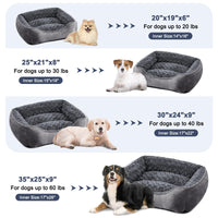 Gadvera Medium Dog Bed - Washable Plush, Non-Slip, Grey - Small, Medium, Large