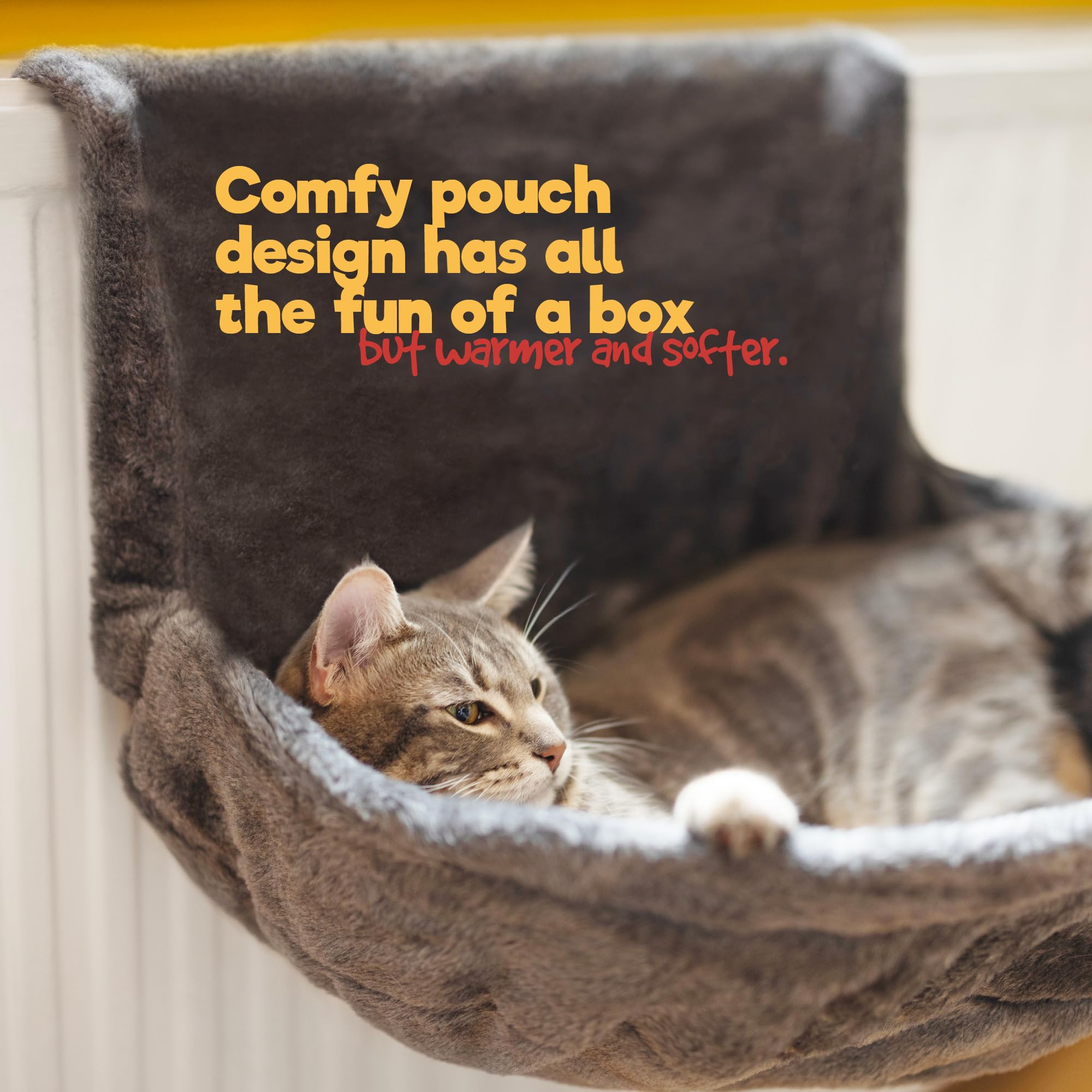 Gadvera Deluxe Radiator Cat Bed - Fleece Hammock with Iron Frame - Grey