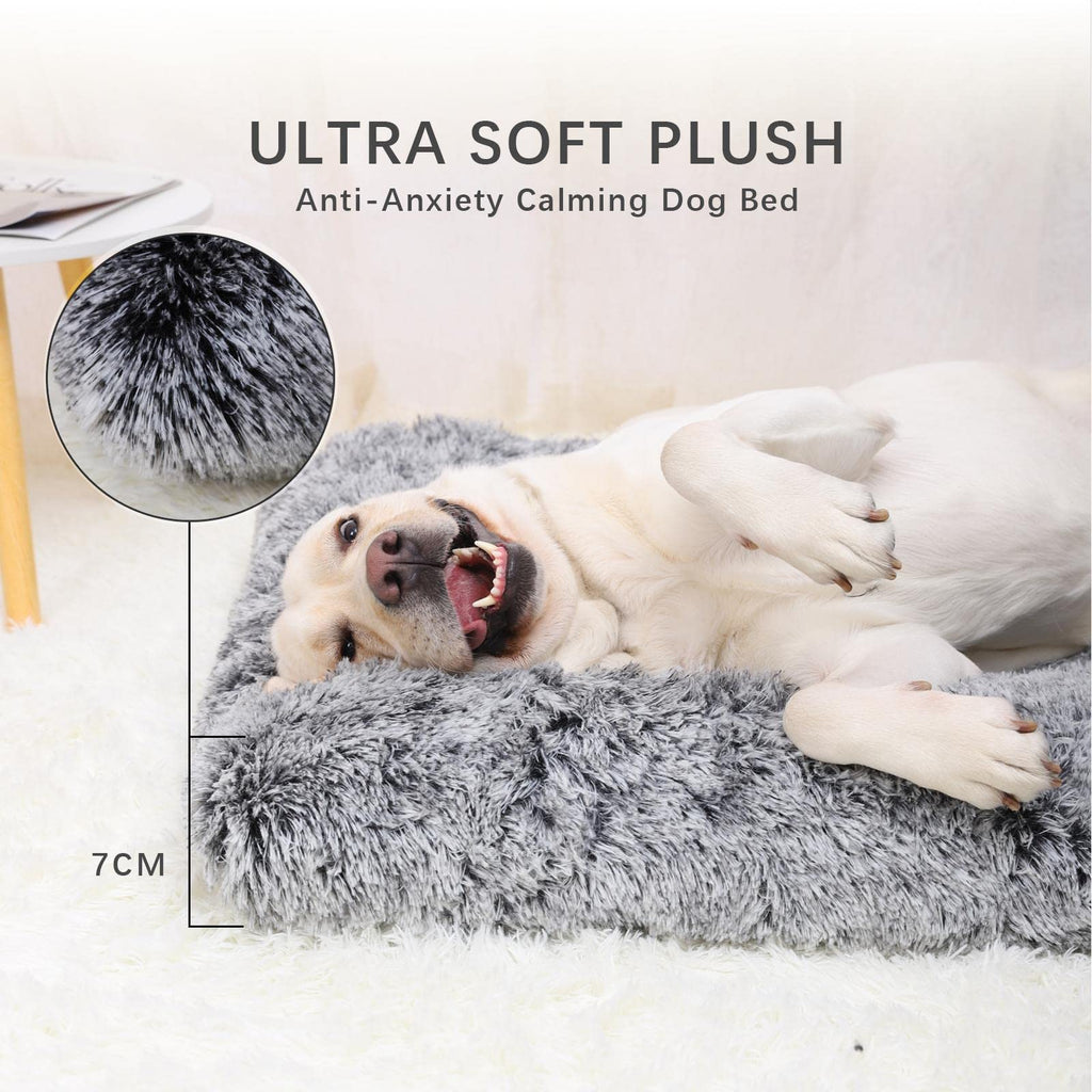 Gadvera Large Dog Bed - Washable, Calming Plush Mattress with Anti-Slip Bottom, 90x60x8cm