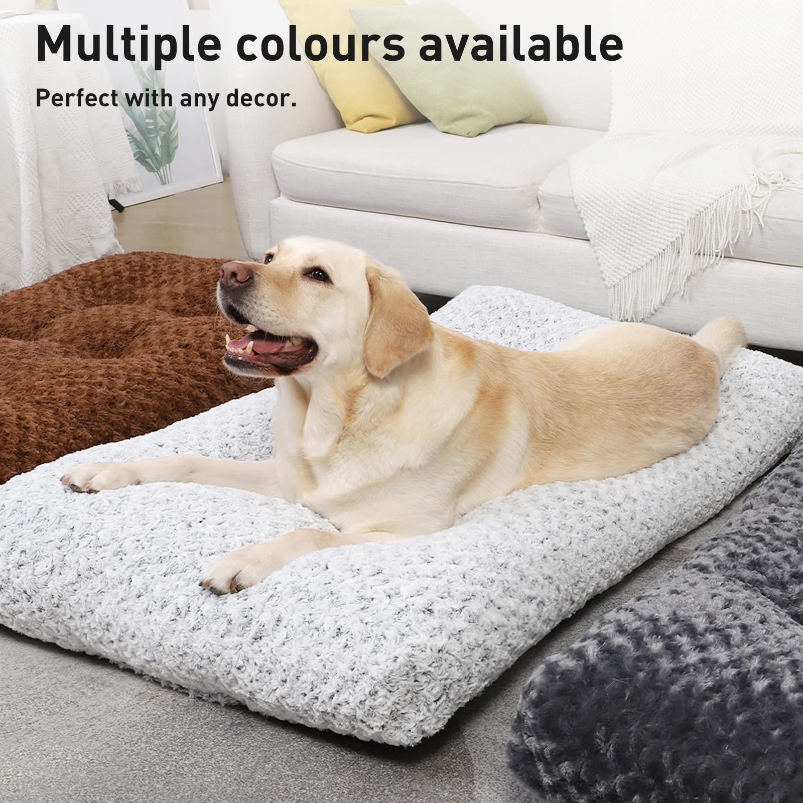 Gadvera Large Dog Bed - Washable, Anti-Anxiety, Non-Skid, 90x60x8cm - Dark Grey