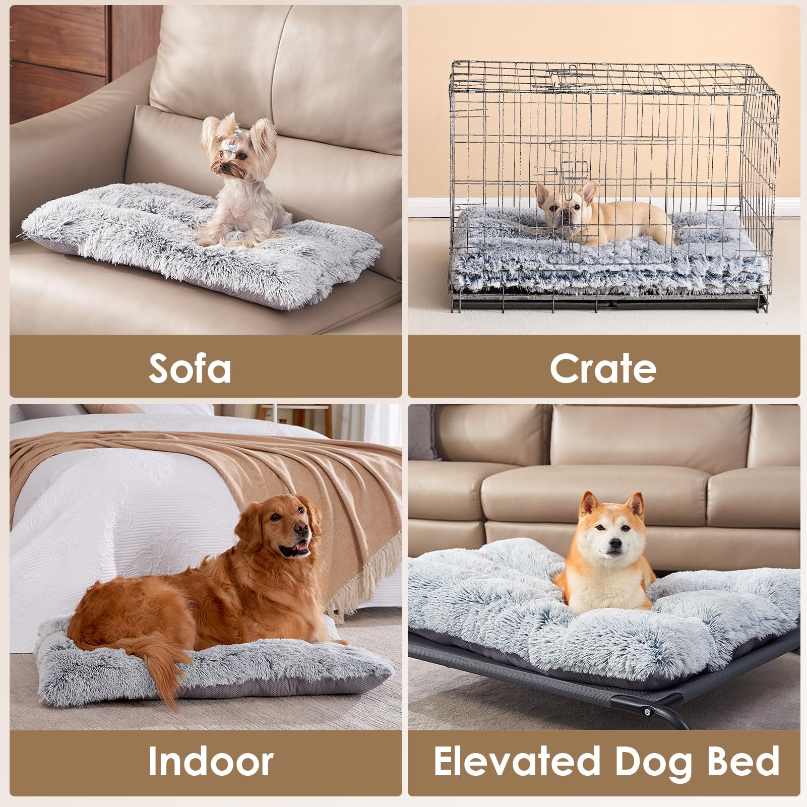 Gadvera Calming Dog Bed - Washable, Anti-Slip, 75x50x7.5cm - Grey