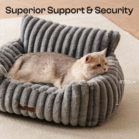 Gadvera Dog Sofa Bed - Soft & Fluffy Cat Bed with Removable Washable Cover - Grey