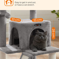 Gadvera Cat Tree - Widened Perch for Large Cats - Light Grey