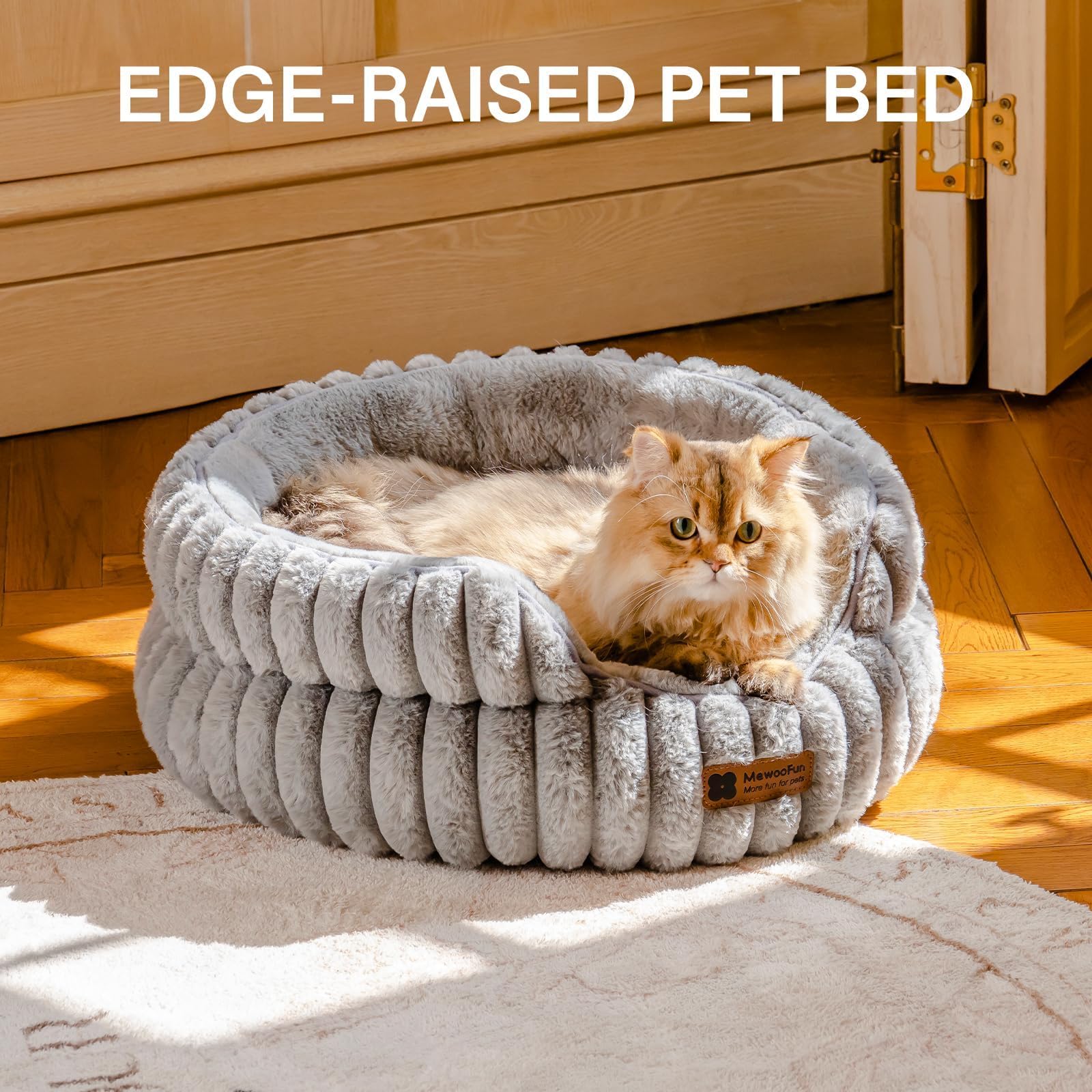 Gadvera Donut Cat Bed - Washable, Anti-Anxiety, Non-Slip for Cats & Small Dogs